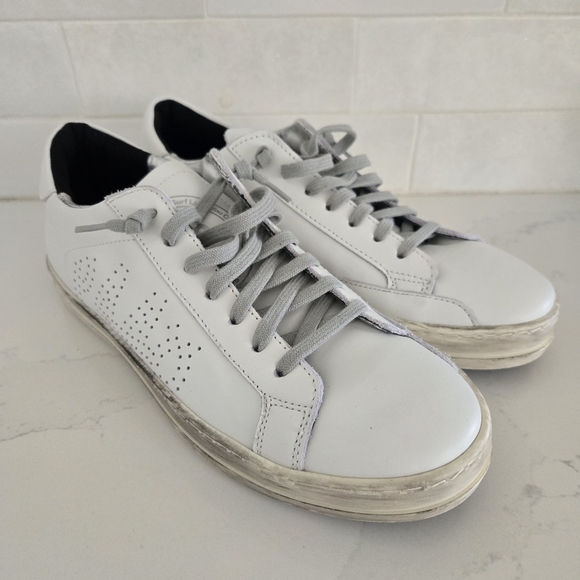 LIKE NEW P448 John YOU CAN SURF LATER Lace-Up Perforated Leather Low Sneakers 39 - Picture 2 of 7